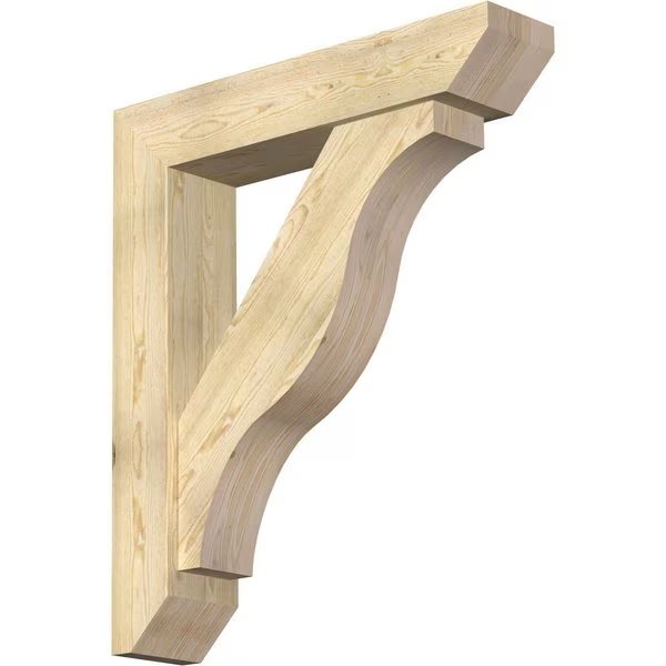 Funston Slat Rough Sawn Bracket w/ Offset Brace, Douglas Fir, 8